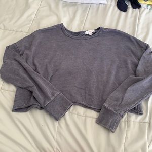 Purple cropped sweatshirt open back